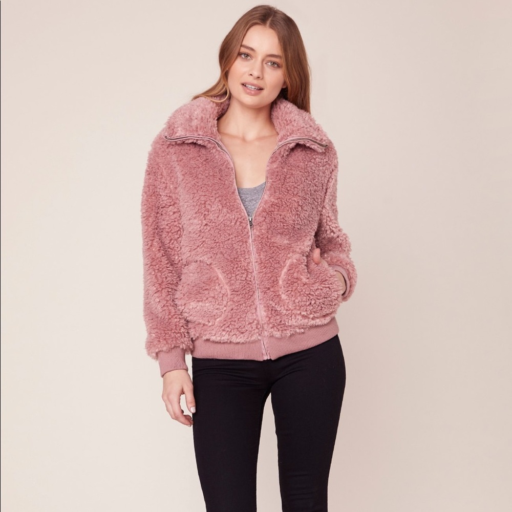 $98 BB DAKOTA TEDDY OR NOT BOMBER JACKET
